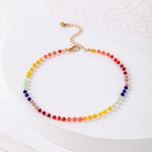 Multicolored Boho Anklet - Picture 2 of 9